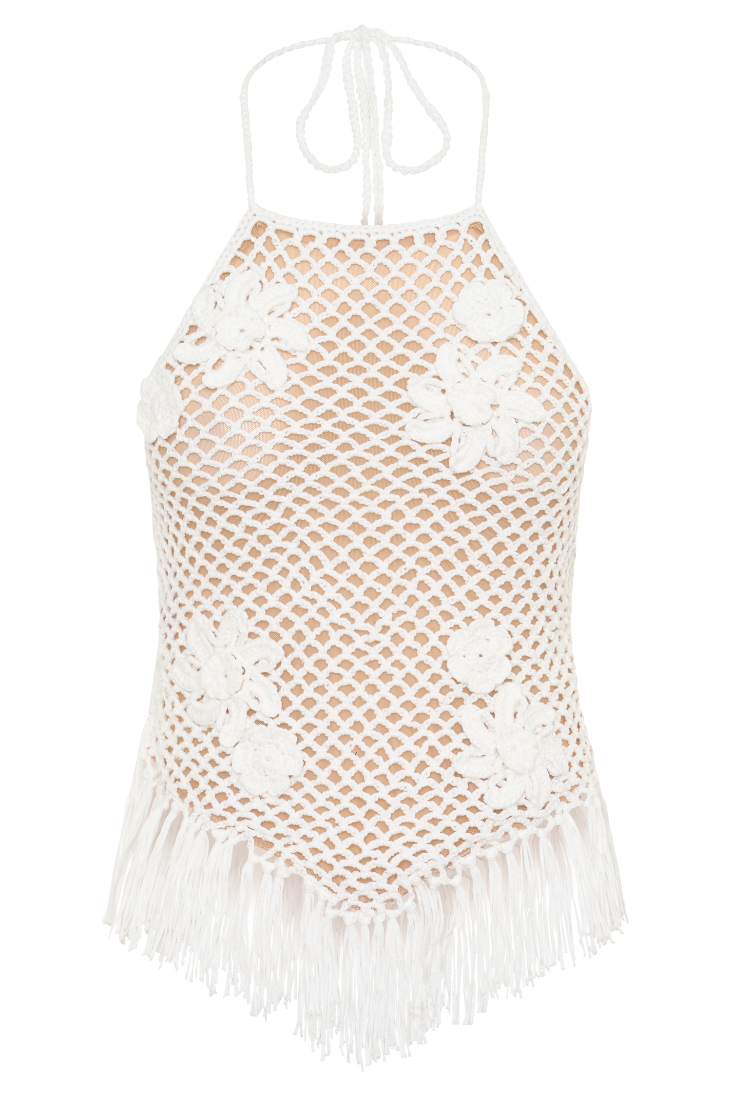 Miley Crochet Halter Top - Ivory
