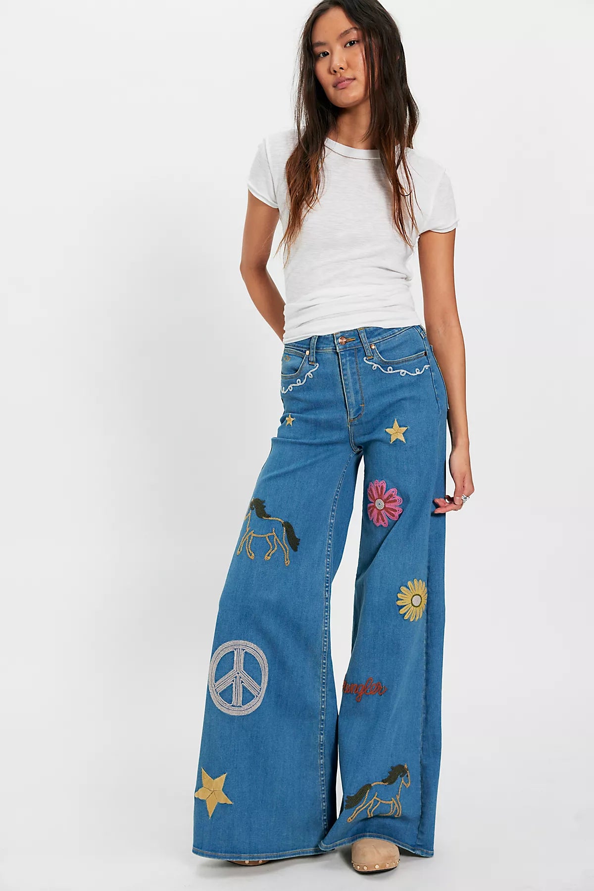 Wrangler X Lainey Wilson Embroidered Cheeky Wide-Leg Jeans
