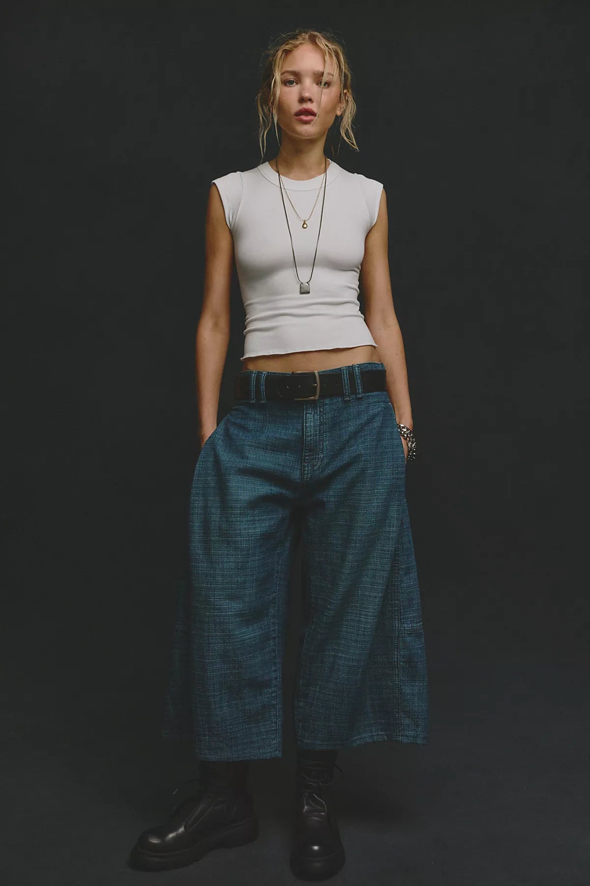 We The Free Free To Roam Cropped Wide-Leg Jeans