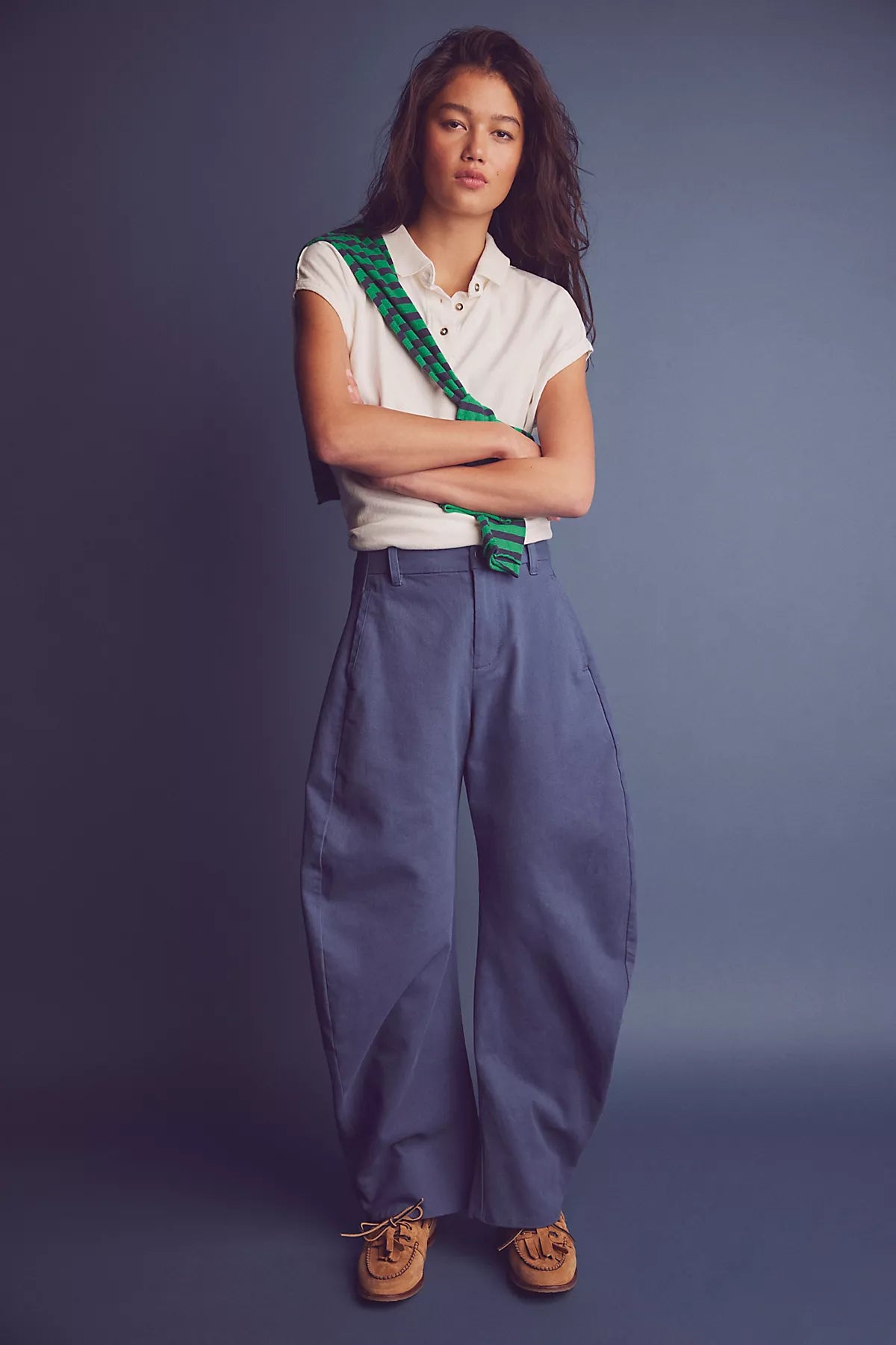 Spotlight Structured Twill Barrel Trousers