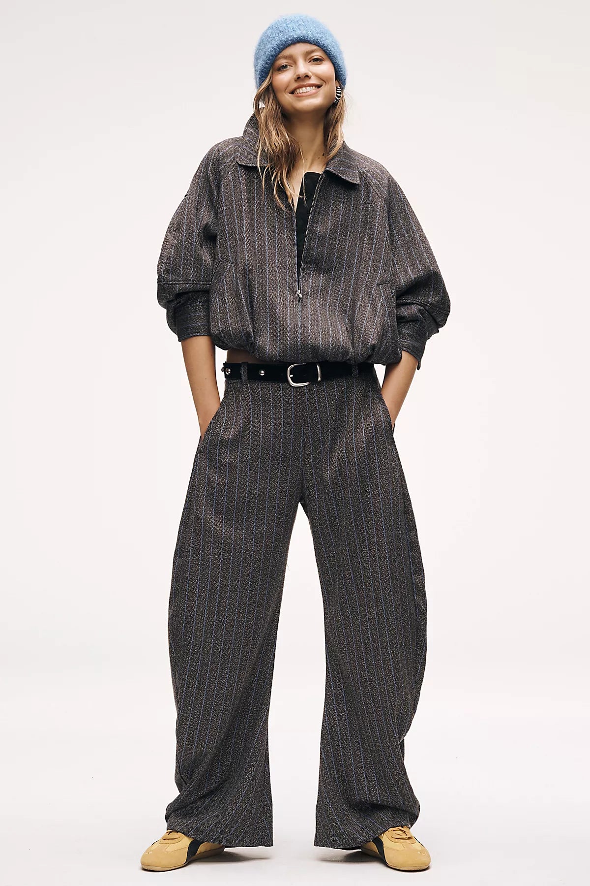 Spotlight Herringbone Barrel Trousers
