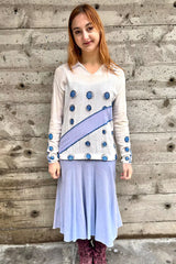 1920’s Periwinkle Embroidered Dress Selected by Nomad Vintage