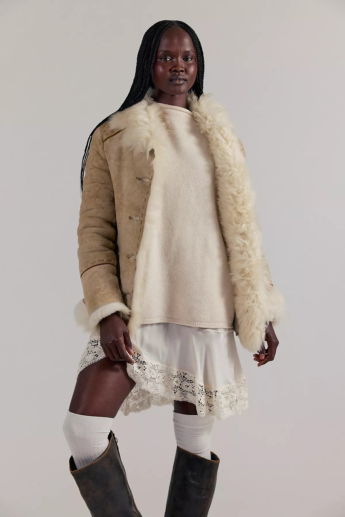 Nigel Preston Hand-Painted Shearling Jacket