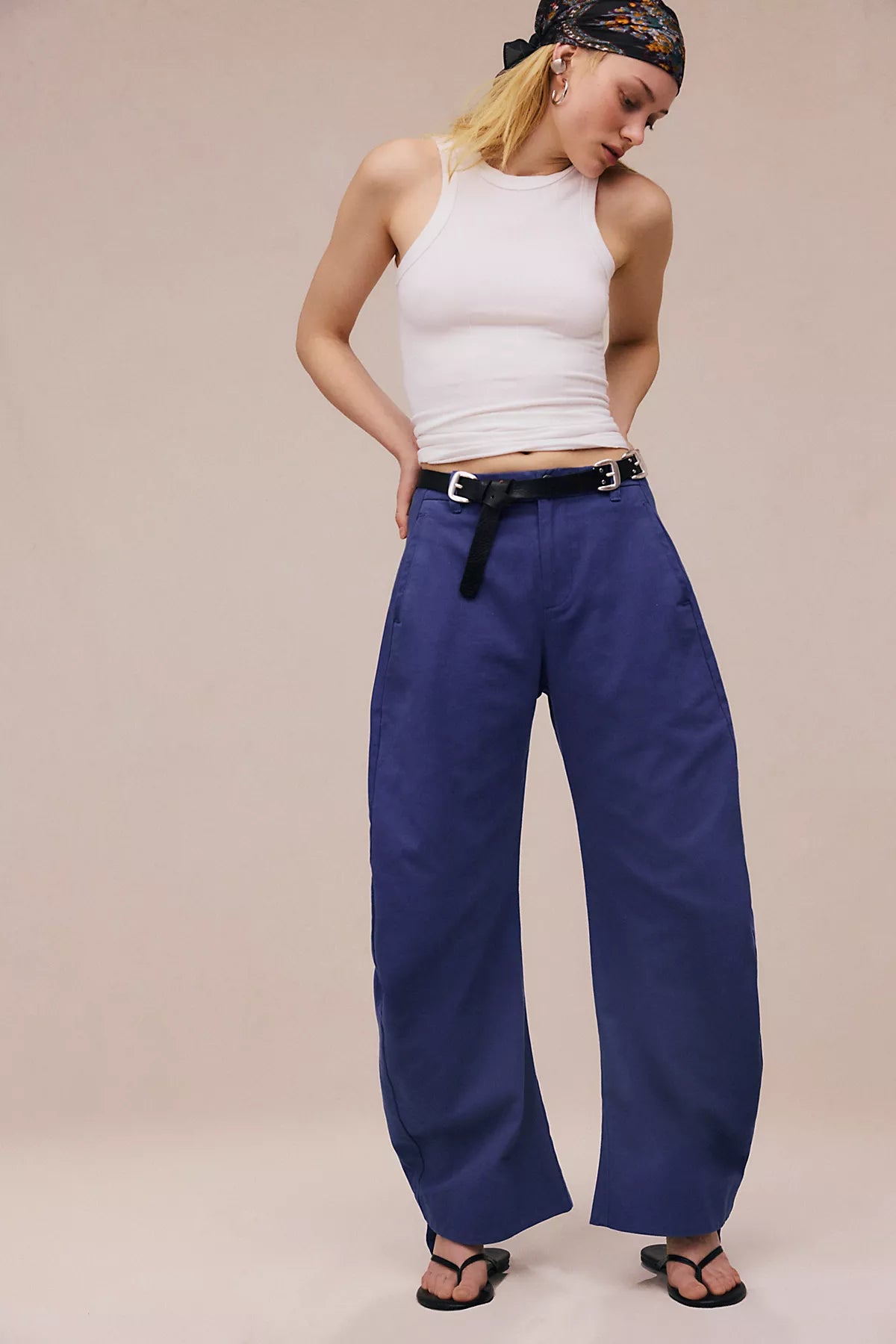 Spotlight Structured Twill Barrel Trousers