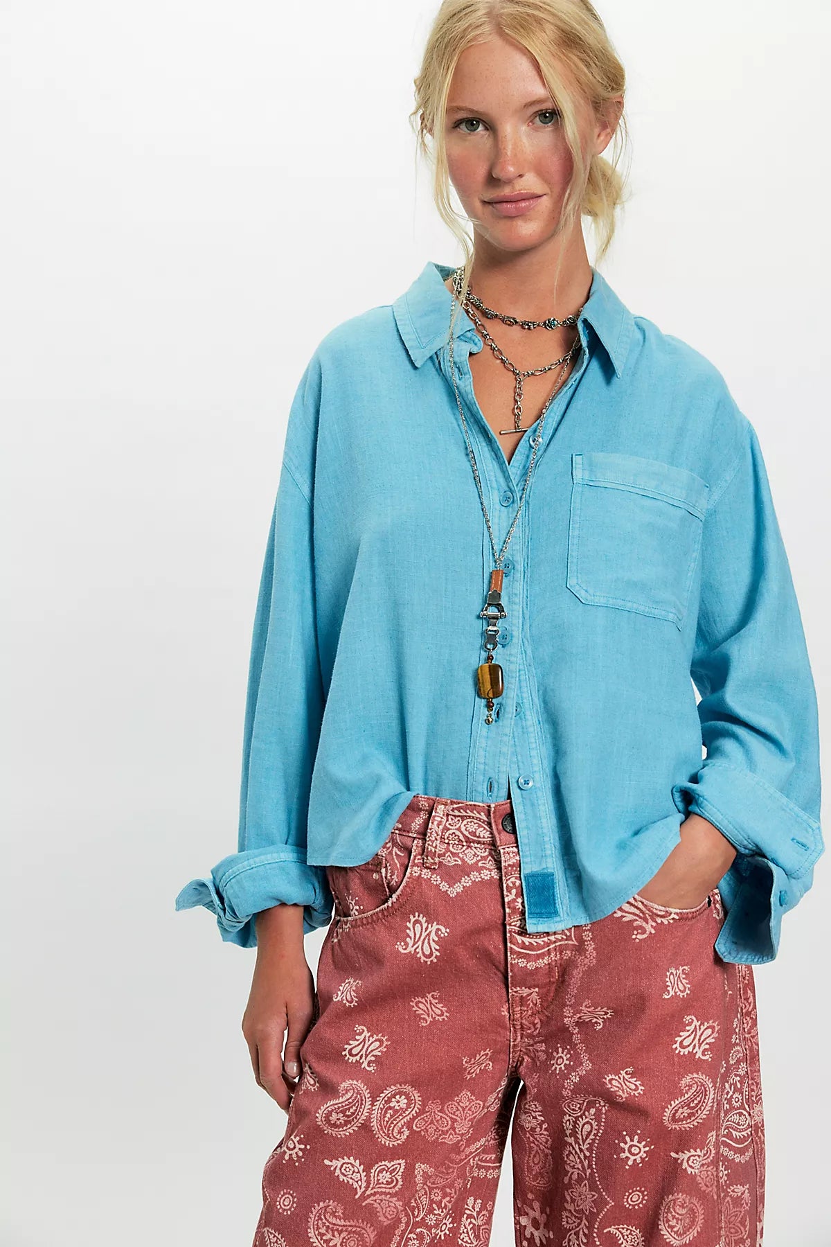 We The Free Laurel Linen Button Down Top
