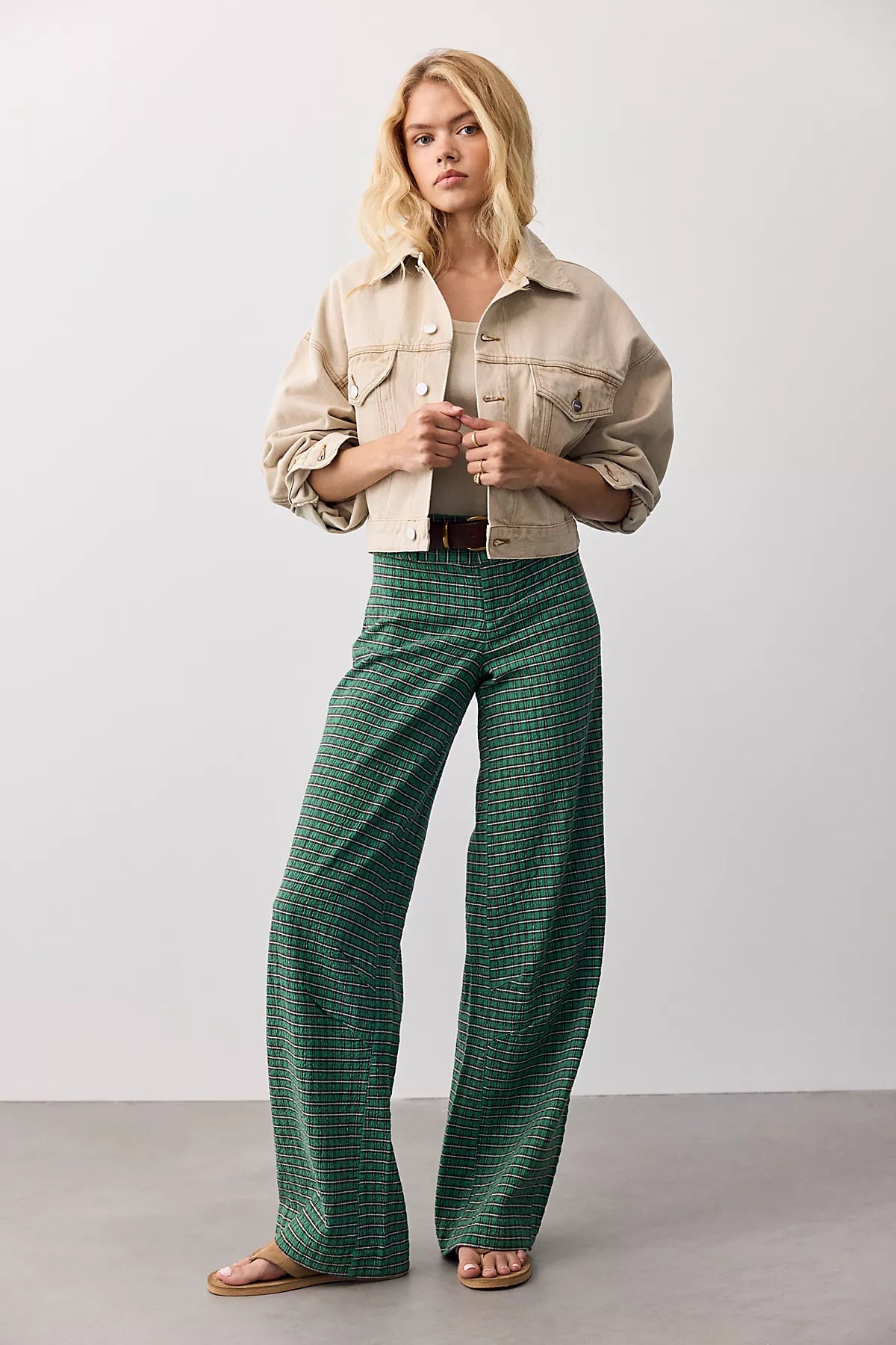 Time Flies Low-Rise Clean Trousers