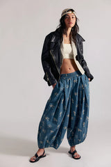 Moonflower Printed Pull-On Balloon Pants