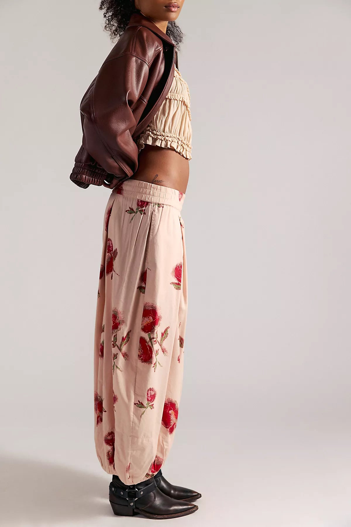 Moonflower Printed Pull-On Balloon Pants