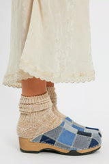 KUNSTEN Denim Patchwork Clogs