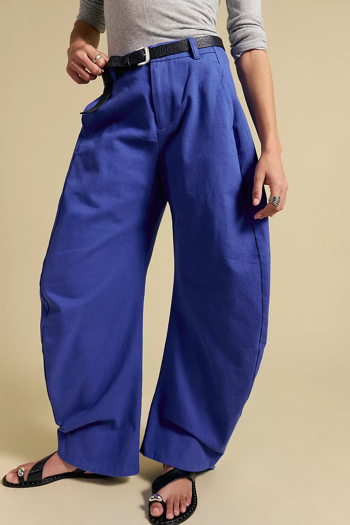 Spotlight Structured Twill Barrel Trousers