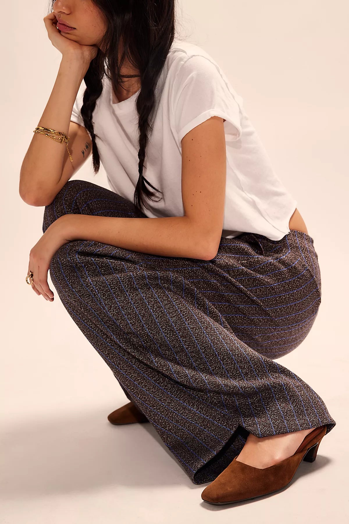 Spotlight Herringbone Barrel Trousers