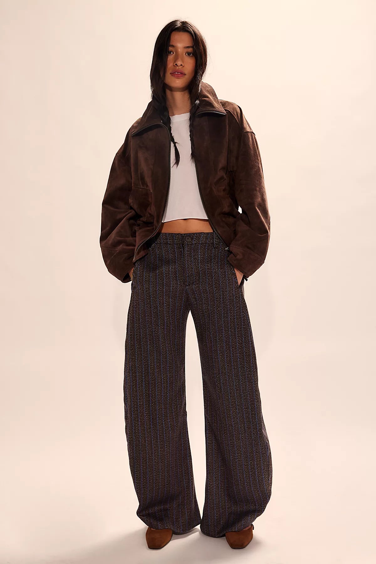 Spotlight Herringbone Barrel Trousers
