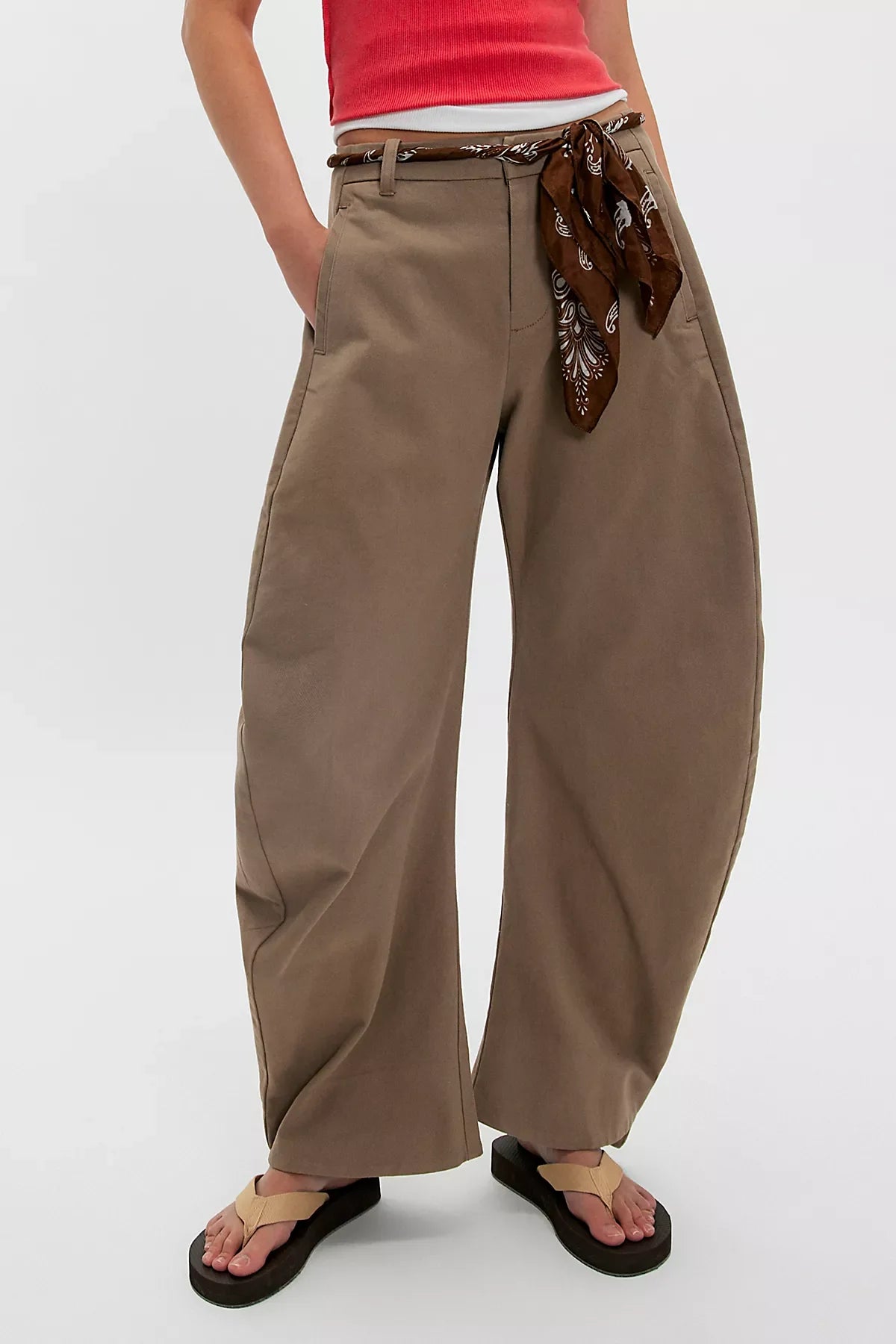Spotlight Structured Twill Barrel Trousers