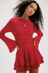 Shona Joy Bowery Long Sleeve Ruffle Mini Dress